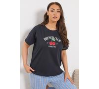 Yours Cherry Graphic Sleep Tee Top In Dark Navy Dark Navy 14-16