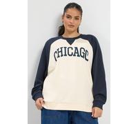 Yours Women's 'Chicago' Raglan Sweatshirt in Ivory | Size: 26-28 Yours Ivory 26-28