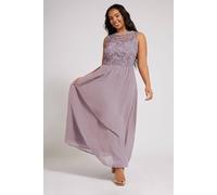 Yours Chiffon Maxi Dress In Dusty Pink Dusty Pink 20
