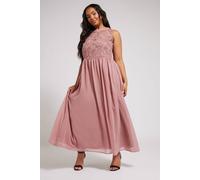 Yours Chiffon Maxi Dress In Light Pink Light Pink 22