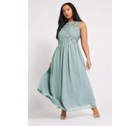 Yours Chiffon Maxi Dress In Pale Blue Pale Blue 18