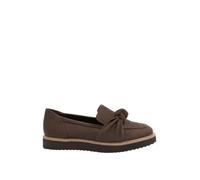 Yours - Chocolate Faux Suede Knot Loafers in Wide E Fit - Women's
