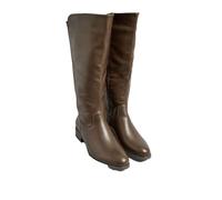 Yours - Chocolate Pu Stretch Heeled Knee High Boots In Wide E Fit & Extra Wide Eee Fit - Women's