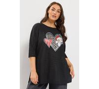 Yours Women's Christmas Novelty T-Shirt in Black | Size: 20 Yours Black 20