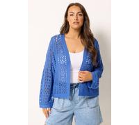Yours Chunky Knit Cardigan In Blue Blue