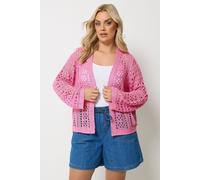 Yours Chunky Knit Cardigan In Pink Pink