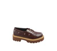 Yours - Chunky Lace Up Boat Shoes in Extra Wide Eee Fit - Women's Brown