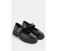 Yours Chunky Mary Janes In Wide E Fit & Extra Wide Eee Fit In Black Black
