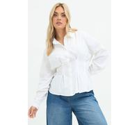 Yours Cinched Seam Detail Shirt In White White