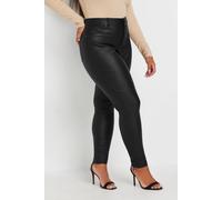 Yours Curve Coated Skinny Stretch Ava Jeans - Women's - Plus Size Curve Black