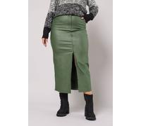 Yours Coated Split Hem Midaxi Skirt In Green Green