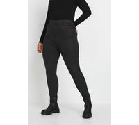 Yours Coated Stretch Pull On Grace Jeggings In Black Black 16