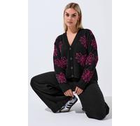 Yours Cobweb Knitted Cardigan In Black Black 14-16