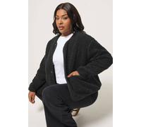 Yours Women's Collarless Fleece Jacket in Black | Size: 20 Yours Black 20