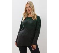 Yours Colourblock Design Jumper In Dark Green Dark Green 22-24