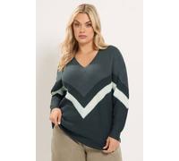 Yours Women's Colourblock Knitted Jumper in Grey | Size: 18/20