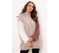 Yours Women's Colourblock Knitted Jumper | Size: 26-28 Yours Multicolor 26-28