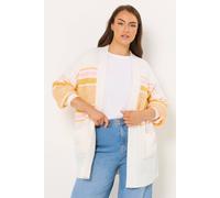 Yours Colourblock Midi Cardigan Multi 14-16