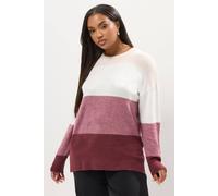 Yours Curve & Red Colourblock Stripe Jumper - Women's - Plus Size Curve