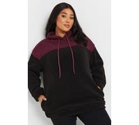 Yours Curve Colour Block Teddy Fleece Hoodie - Women's - Plus Size Curve