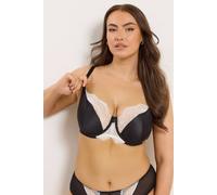 Yours Women's Contrast Lace Non-Padded Underwired Bra in Black | Size: 48D Yours Black 48D