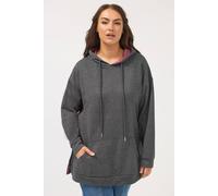 Yours Curve Contrast Lining Hoodie - Women's - Plus Size Curve Grey