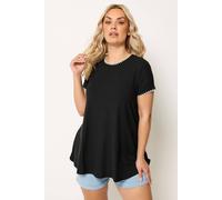 Yours Curve Contrast Stitch Swing T-Shirt - Women's - Plus Size Curve Black