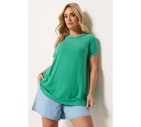 Yours Contrast Stitch Swing T-Shirt In Green Green