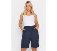 Yours Curve Blue Cool Cotton Shorts - Women's - Plus Size Curve