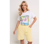Yours Cool Cotton Shorts In Yellow Yellow 18