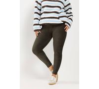 Yours Women's Cord Leggings in Chocolate | Size: 18