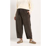 Yours Women's Corduroy Barrel Leg Trousers in Brown | Size: 16R Yours Brown 16R