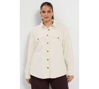 Yours Women's Corduroy Drop Shoulder Shirt in Cream | Size: 18 Yours Cream 18