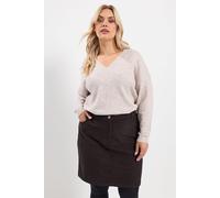 Yours Women's Corduroy Mini Skirt in Chocolate | Size: 26/28