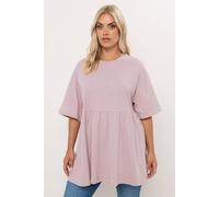 Yours Cotton Peplum Top In Light Pink Light Pink 22-24