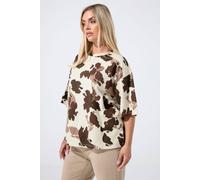 Yours Limited Collection Curve Natural Brown Cow Print T-Shirt - Women's - Plus Size Curve
