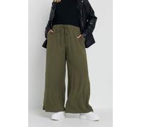 Yours Curve Green Crepe Wide Leg Trousers - Women's - Plus Size Curve