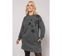 Yours Curve Star Sweatshirt Dress - Women's - Plus Size Curve Grey