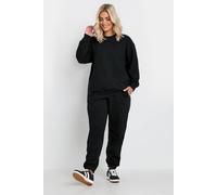 Yours Women's Crew Neck With Cuff Jogger Set in Black | Size: 30-32 Yours Black 30-32