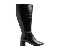 Yours - Croc Almond Toe Block Heel Boots In Extra Wide Eee Fit - Women's