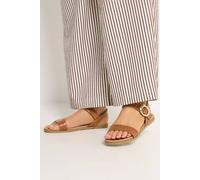 Yours Women's Croc Buckle Detail Sandals In Wide E Fit in Brown | Size: 8E Yours Brown 8E