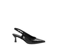 Yours - Croc Embossed Sling Back Heels in Wide E Fit - Women's Black