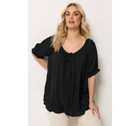 Yours Curve Crochet Detail Top - Women's - Plus Size Curve Black