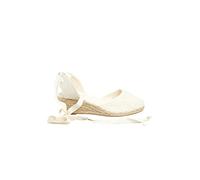 Yours - Crochet Lace Up Espadrille Wedges in Wide E Fit & Extra Wide Eee Fit - Women's White