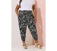 Yours Cropped Harem Trousers In Black Black 20