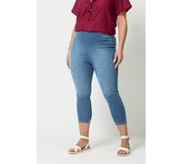 Yours Curve Mid Cropped Stretch Jenny Jeggings - Women's - Plus Size Curve Blue