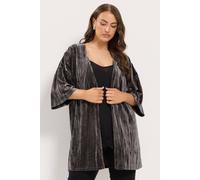 Yours Women's Crushed Velour Kimono in Charcoal | Size: 20 Yours Charcoal 20