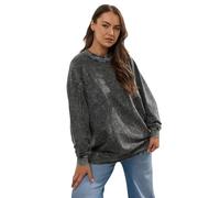 Yours Curve 2-in-1 Acid Wash Sweatshirt - Women's - Plus Size Curve Grey