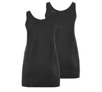 Yours Women's 2 Pack Longline Vest Tops in Black | Size: 20 Yours Black 20