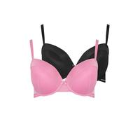 2 Pack Mesh Padded Plunge Bras Yours Black 46D